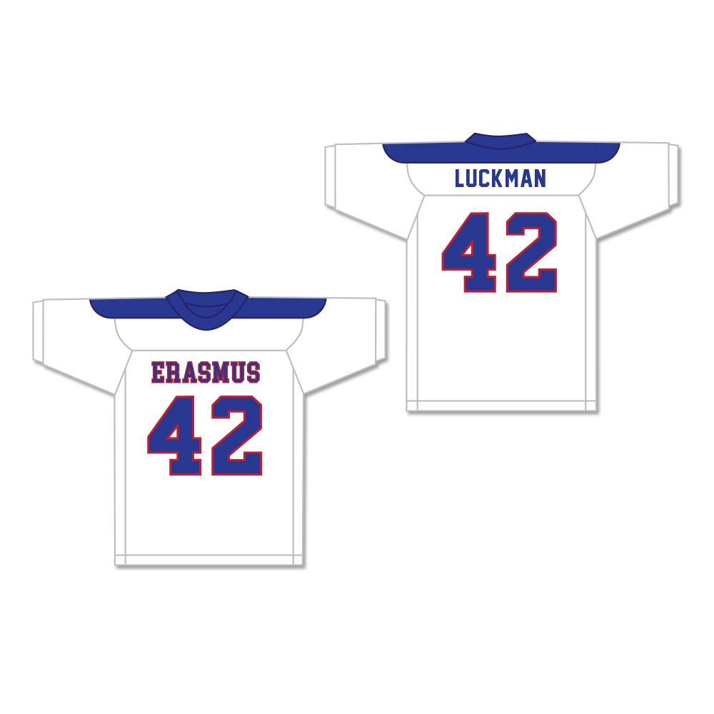 Sid Luckman 42 Erasmus Hall High School Blue Football Jersey 1 — BORIZ