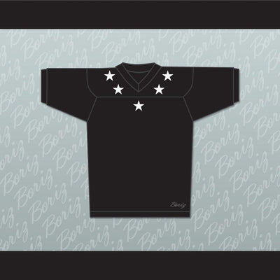 White Stars Black Football Jersey Stitch Sewn New - borizcustom