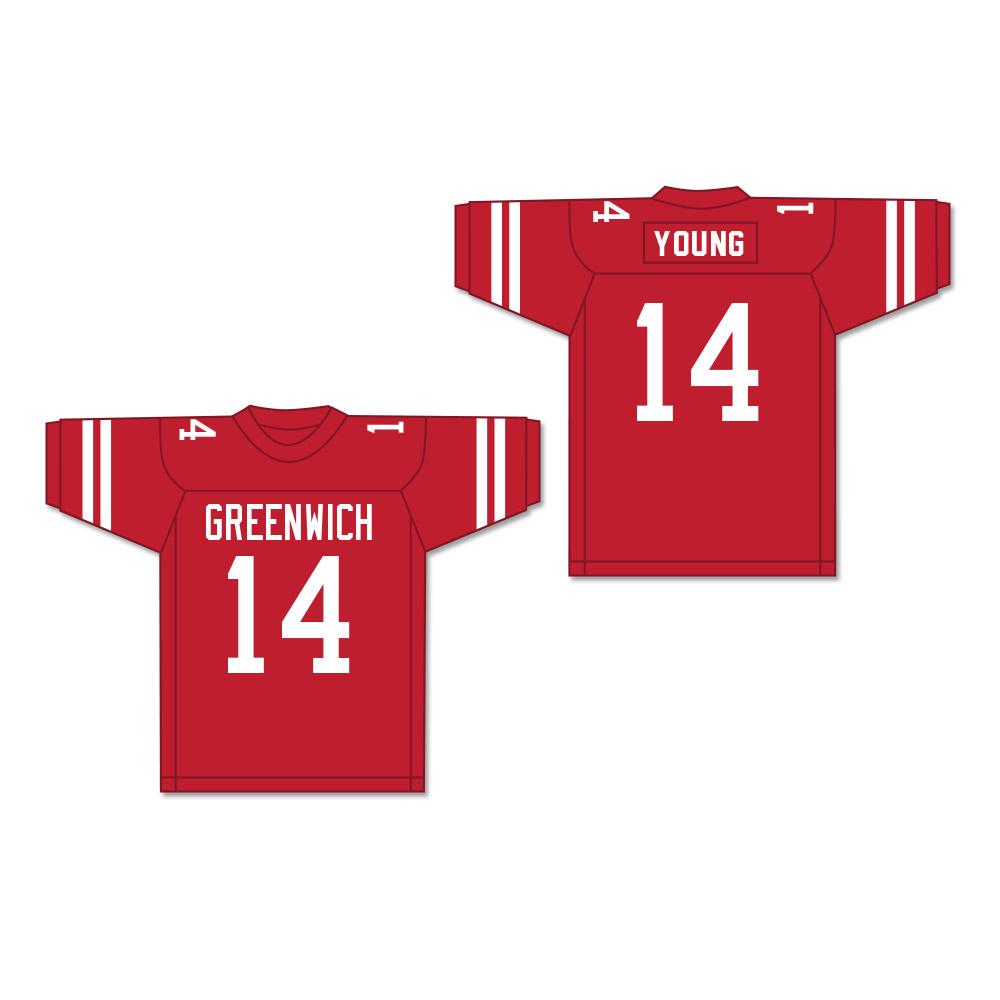 Steve Young 14 Greenwich High School Cardinals Red Football Jersey