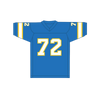 1974-75 WFL Steve Chomyszak 72 Philadelphia Bell Road Football Jersey