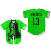 Tupac Shakur Makaveli 13 Los Angeles highlighter green Baseball Jersey