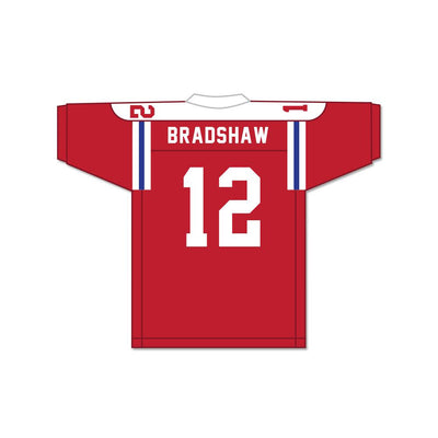 Terry Bradshaw 12 Woodlawn High School Knights Red Football Jersey 2