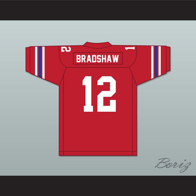 Terry Bradshaw 12 Woodlawn High School Knights Red Football Jersey 3