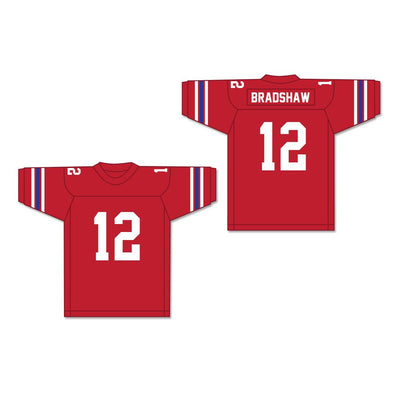 Terry Bradshaw 12 Woodlawn High School Knights Red Football Jersey 3