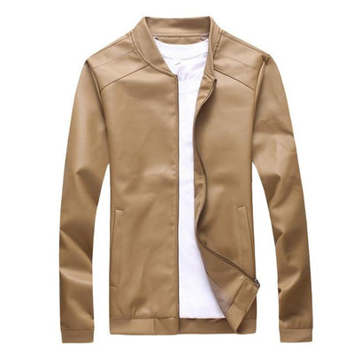 Thoshine-chaquetas clásicas de cuero sintético para hombre, abrigos de cuero sintético para motorista, ropa de calle inteligente e informal, para primavera y otoño