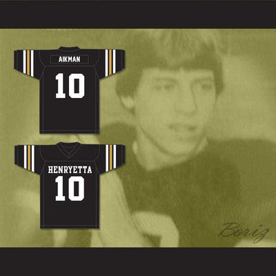 Troy Aikman 10 Henryetta High School Knights Black Football Jersey 2