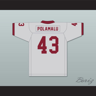 Troy Polamalu 43 Douglas High School Trojans Gray Football Jersey 1