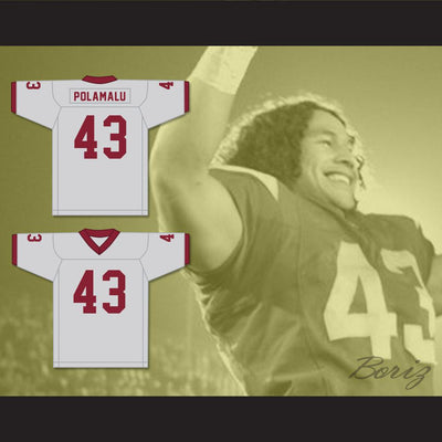 Troy Polamalu 43 Douglas High School Trojans Gray Football Jersey 1