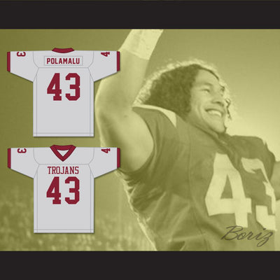 Troy Polamalu 43 Douglas High School Trojans Gray Football Jersey 2