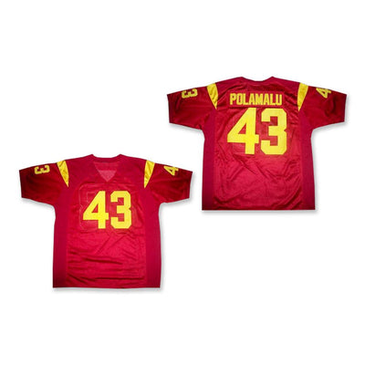 Troy Polamalu 43 California Red Football Jersey