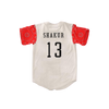 Tupac Shakur 13 White with Red Bandana Sleeves Baseball Jersey