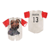 Tupac Shakur 13 White with Red Bandana Sleeves Baseball Jersey