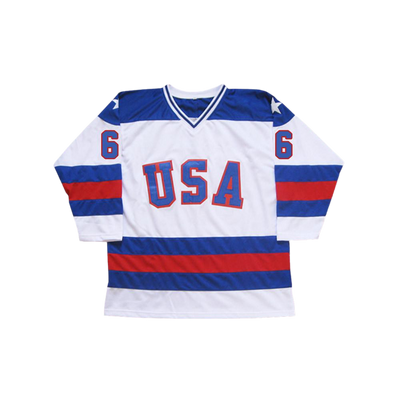 1980 Miracle On Ice Team USA Bill Baker 6 Hockey Jersey New