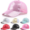 Women Girl Ponytail Baseball Cap Sequins Shiny Messy Bun Snapback Hat Ladies Sports Caps Summer Mesh Hat Female Hip Hop Caps