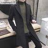 XingDeng-gabardina de lana gruesa para hombre, abrigo cálido a la moda, largo informal, con cuello de solapa, abrigo de talla grande 5XL