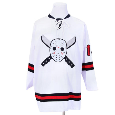 Jason Vorhees 13 Friday The 13th White Hockey Jersey