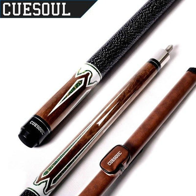 CUESOUL 1/2 Jointed 19 Oz Maple Billiard Pool Cue With Green Cue Case,Pool Cue Stick With 13 mm Cue Tip
