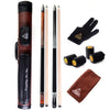 CUESOUL Combo Set of House Bar Pool Cue Sticks - 2 Cue Sticks Packed in 2x2 Hard Pool Cue Case