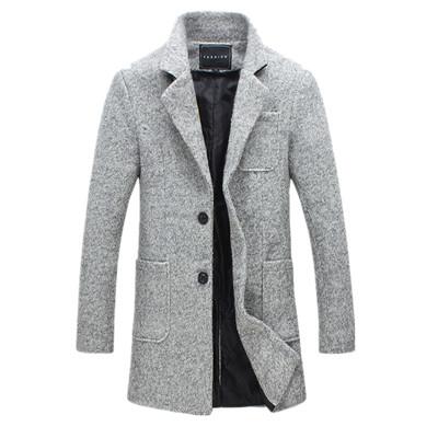 M-5XL New Fashion Long Trench Coat Men Winter Overcoat 40% Wool Thick Pea Trench Coat Male Jacket