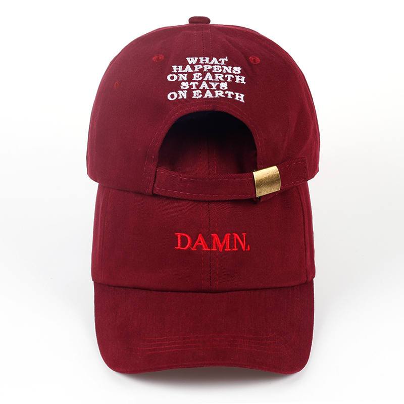 2017 ne'w wine red kendrick lamar damn cap embroidery DAMN. unstructured dad hat bone women men the rapper baseball cap