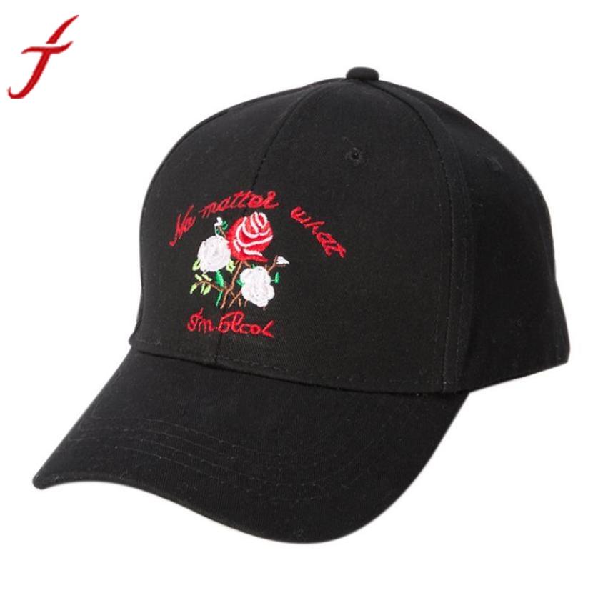 2017 Hot Rose Embroidery Baseball Cap  Men Women Peaked Hat Hip Hop Curved 3 Colors Unisex Snapback Adjustable Free Shipping