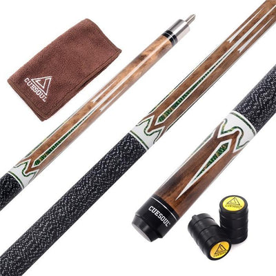 CUESOUL Cue Jointed  Protector Billiard Pool Cue with 13mm 6 Layer Baked Pig Leather Cue Tip,Cue Towel