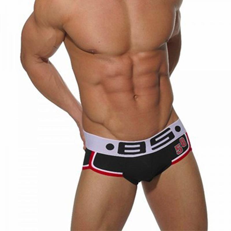 10pcs/lot best selling gay boxer cueca men underwear hot  popular brand BS Underwear  cotton sexy gay  underpants  Slip Homme