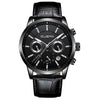 CUENA Men's Watches Stopwatch Date Luminous Hands Genuine Leather 30M Waterproof Clock Man Quartz Watches Men Fashion Watch 2018