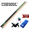 CUESOUL Pool Cue Stick With Free Cue Clean Towel+Billiard Chalk+Bridge Head with 13mm Cue Tip CSPC016G