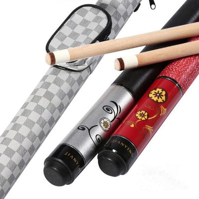 Jianying 1/2 Pool Cue Kit with High-end Case Handmade Billiard Cue Stick Kit Irish Wrap Grip 13mm Tip 149cm for Players