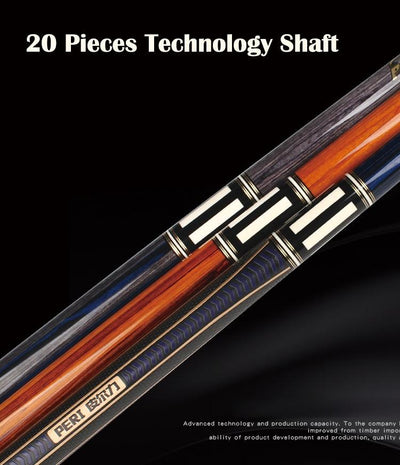 PERI Punch Cue Stick Kit 13mm Tip 147cm Professional Billiard Punch Cue Kit Stick Break Cue Kit 20-Piece Technology Shaft Athlet
