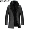 AYUNSUE Genuine Leather Jacket Men Winter Coat Real Mink Fur Collar Mens Sheepskin Coat Jackets Chaqueta Cuero Hombre KJ1079