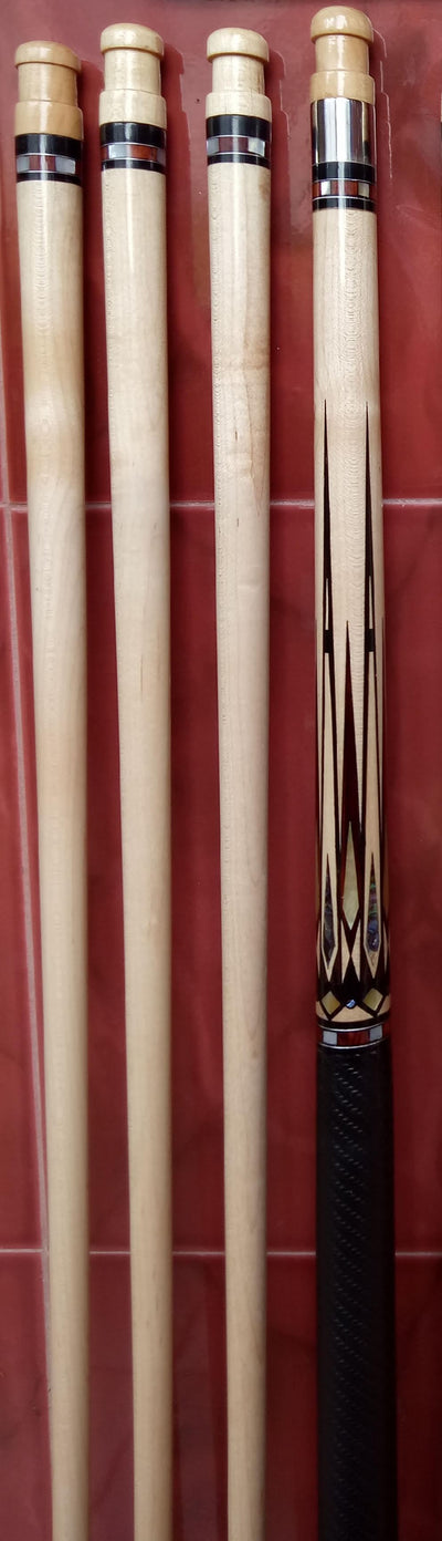 Boriz Billiards Black Leather Grip Pool Cue Stick Majestic  XZEC Series inlaid